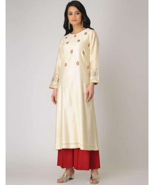 Shop Jungle Multicolor 3/4th Sleeves Heavy Silk Kurti at Rs 850 in Surat